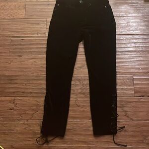 Hudson Jeans Nix High Rise Lace-up Hem Crop Size 25